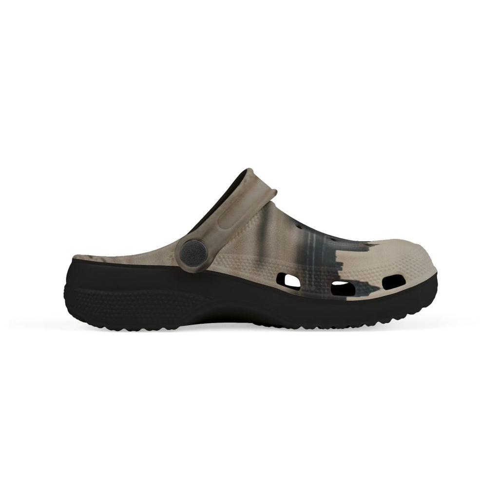 Kids' Clogs with Urban City Skyline Art