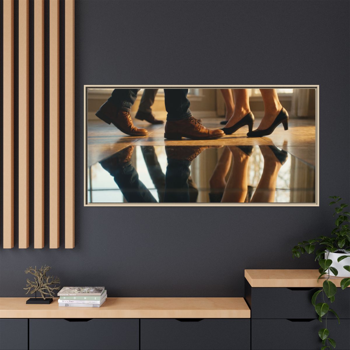 Matte Canvas, Framed - Golden Hour Reflections Cinematic Art...