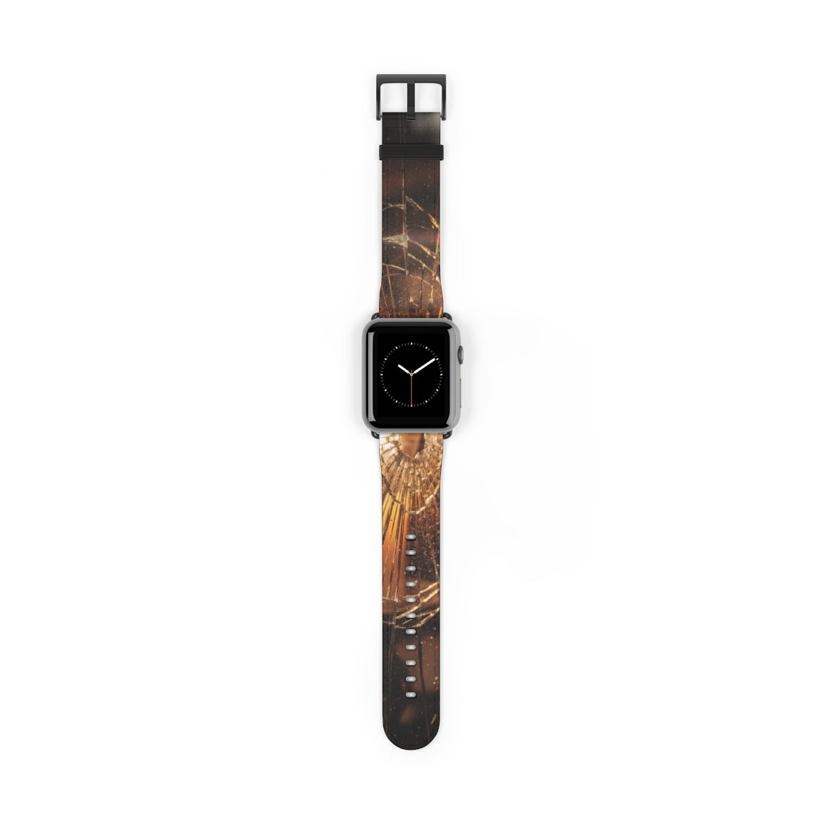Apple Watch Band - Shattered Amber Glass Art - Golden Hour...