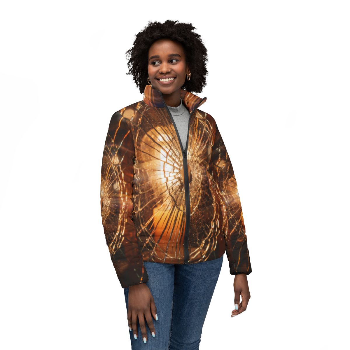Women's Puffer Jacket - Cinematic Storm