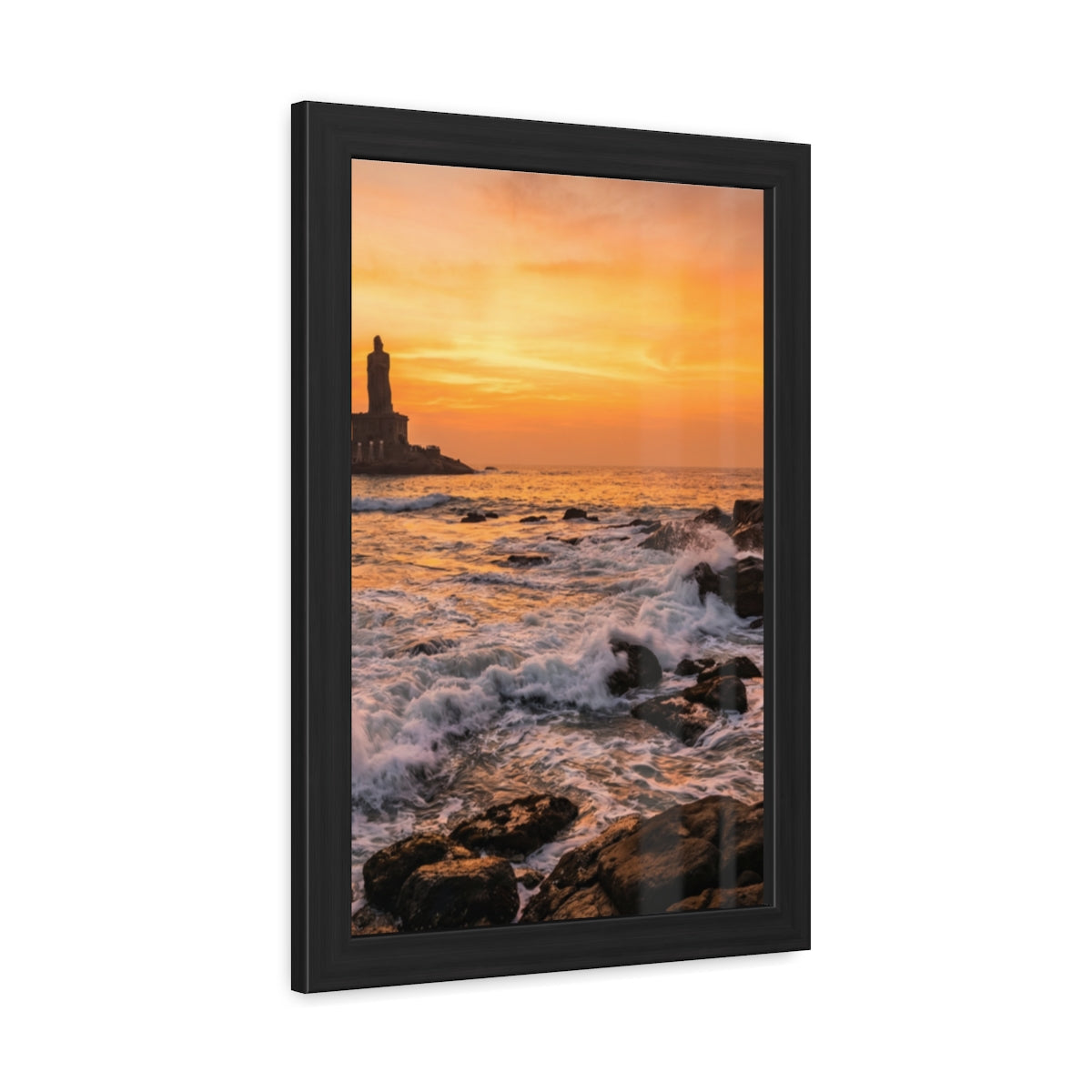 Framed Posters - Coastal Golden Glow — Portrait