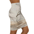Women's Mid-Waist Pencil Skirt - Winter Branch Solitude... |...