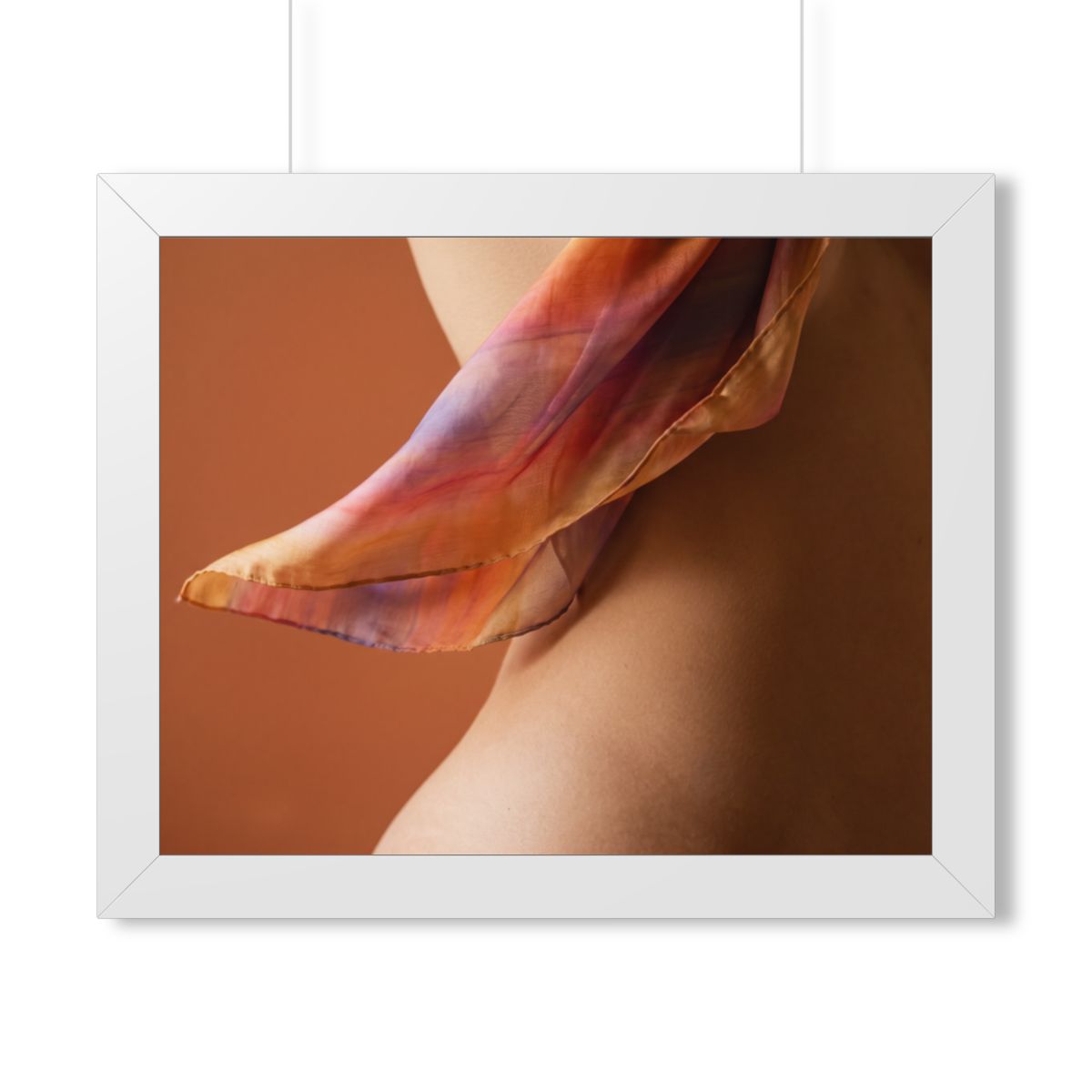 Framed Horizontal Poster - Ethereal Silk Rest — White... |...