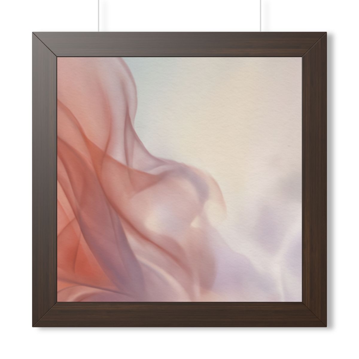 Framed Vertical Poster - Ethereal Silk Flow Pastel... |...