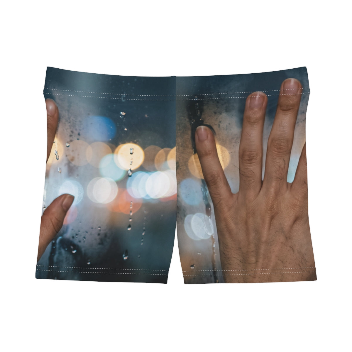 Women's Shorts with Rainy Night City Art