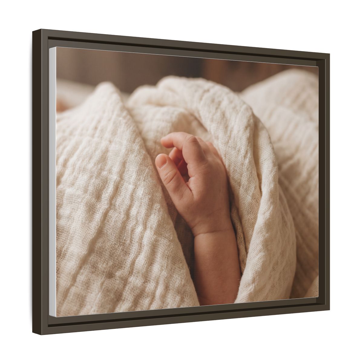 Framed Matte Canvas - Neutral Nursery — Espresso / 1.25"