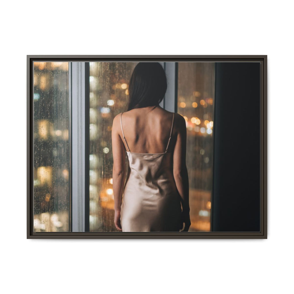 Framed Canvas - Midnight Rain Masterpiece — Espresso / 1.25"