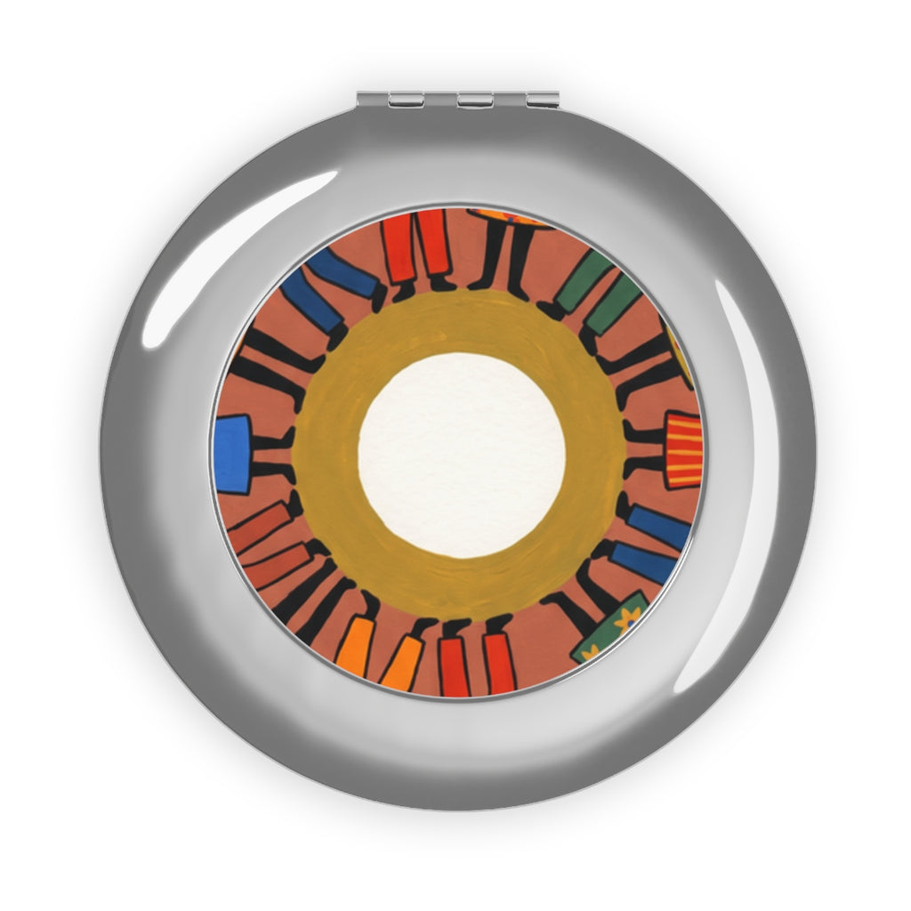 Compact Travel Mirror - Unity Mandala Folk Art | Echovira...
