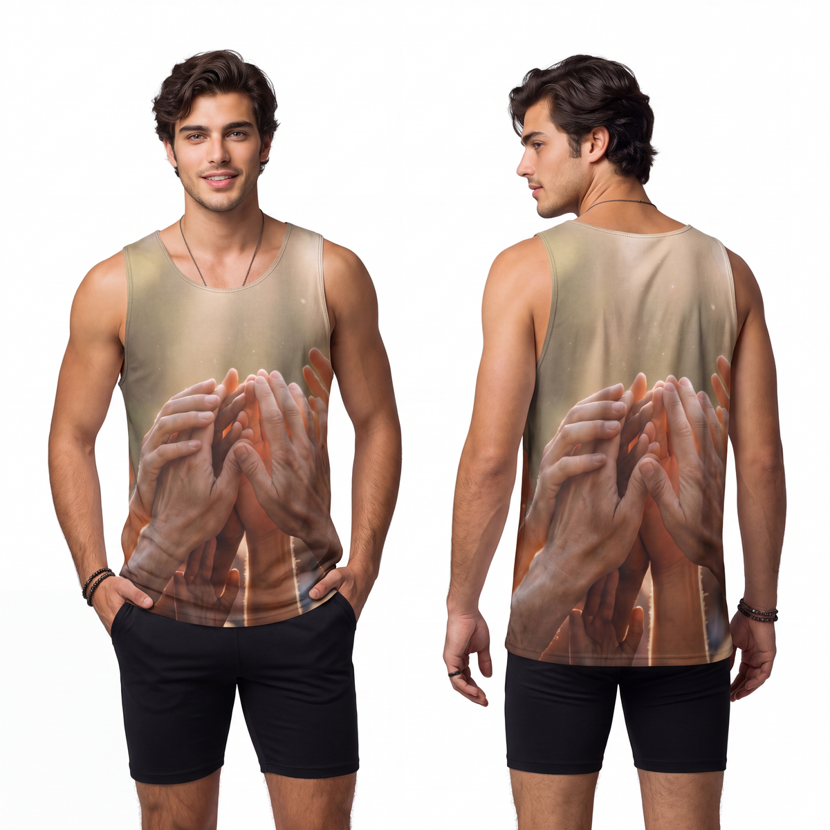 Men's Tank - Golden Rays of Unity Wall Art | Echovira...