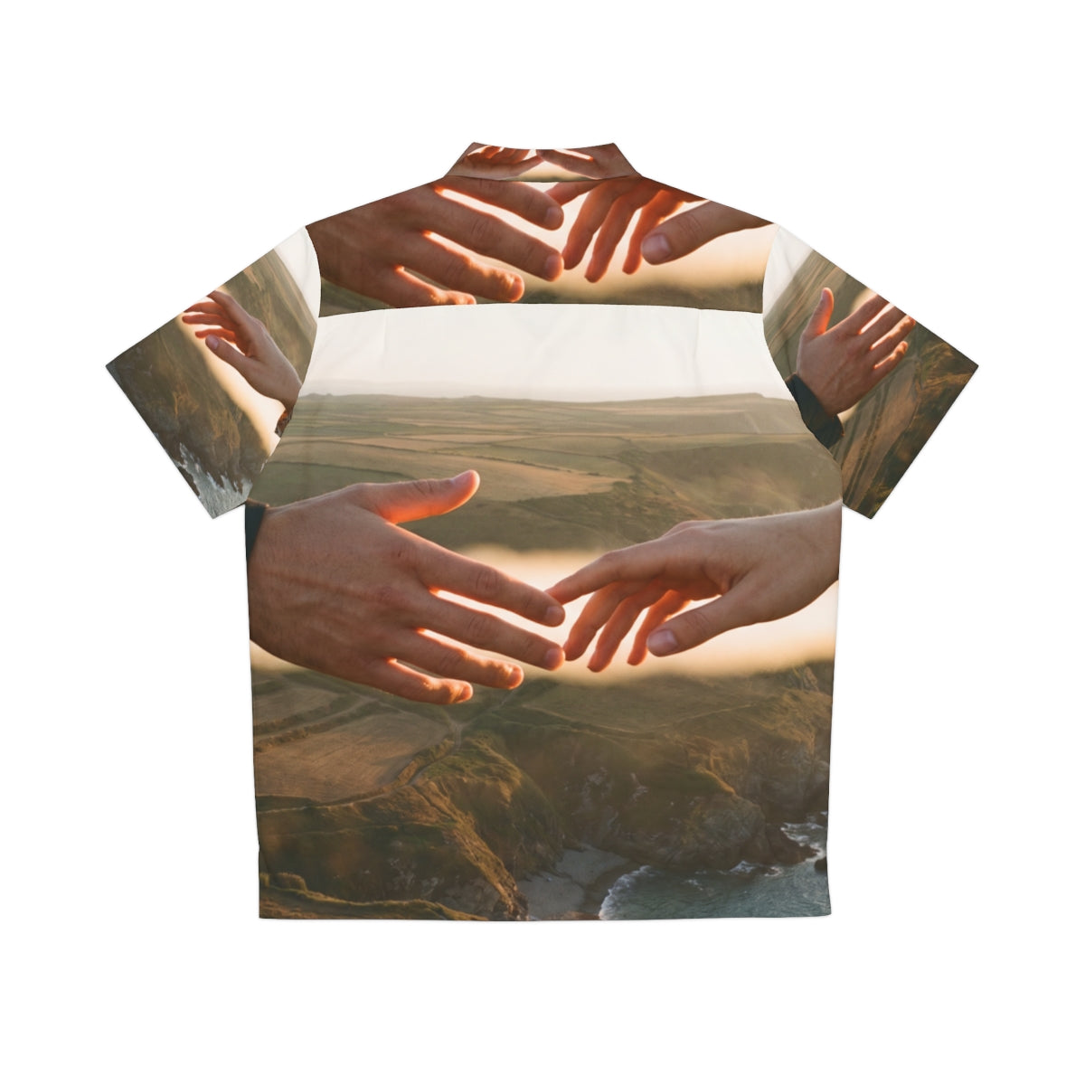 Men's Hawaiian Shirt - The Infinite Touch | Ethereal Coastal...