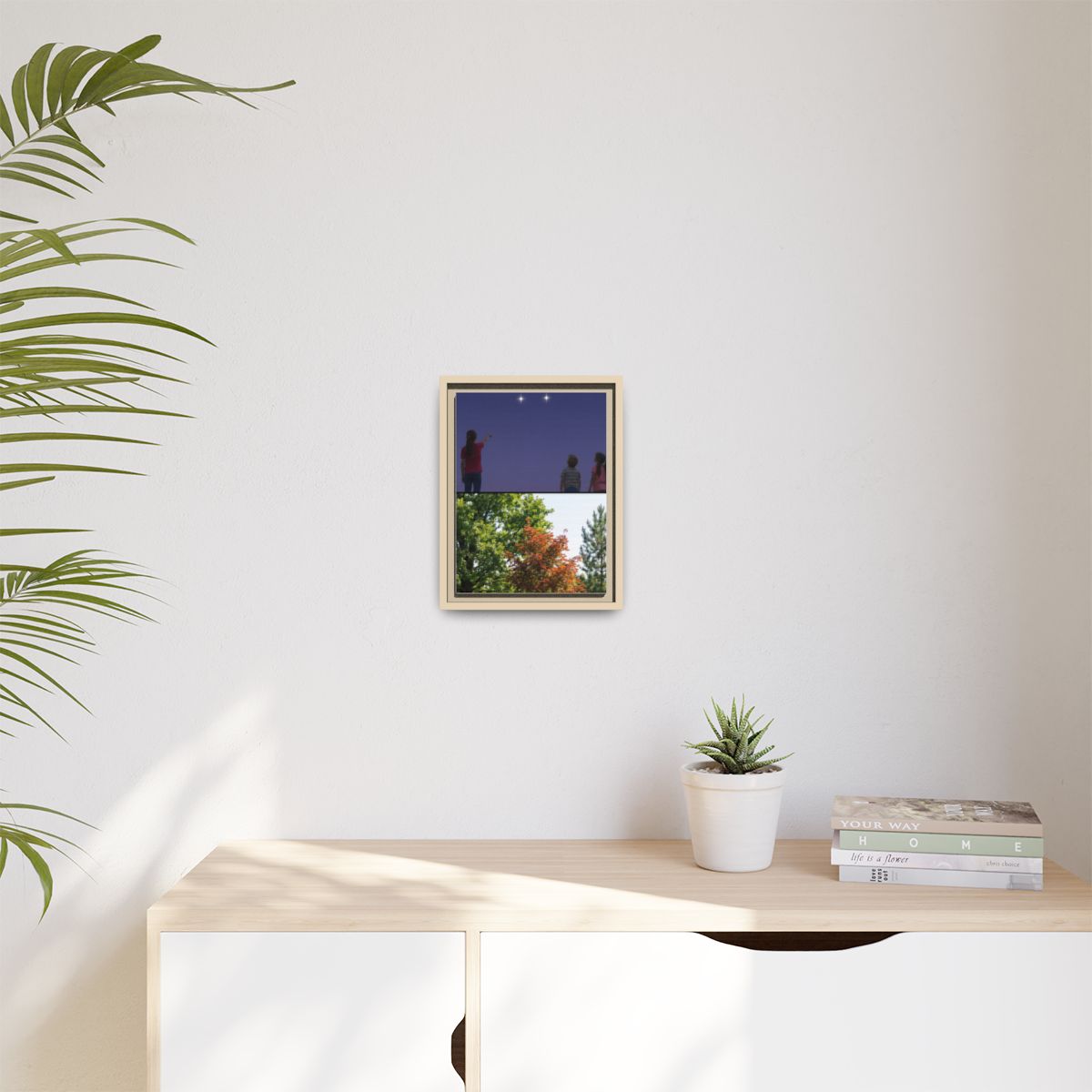 Matte Canvas, Framed - Stardust & Forest Discovery — Natural...