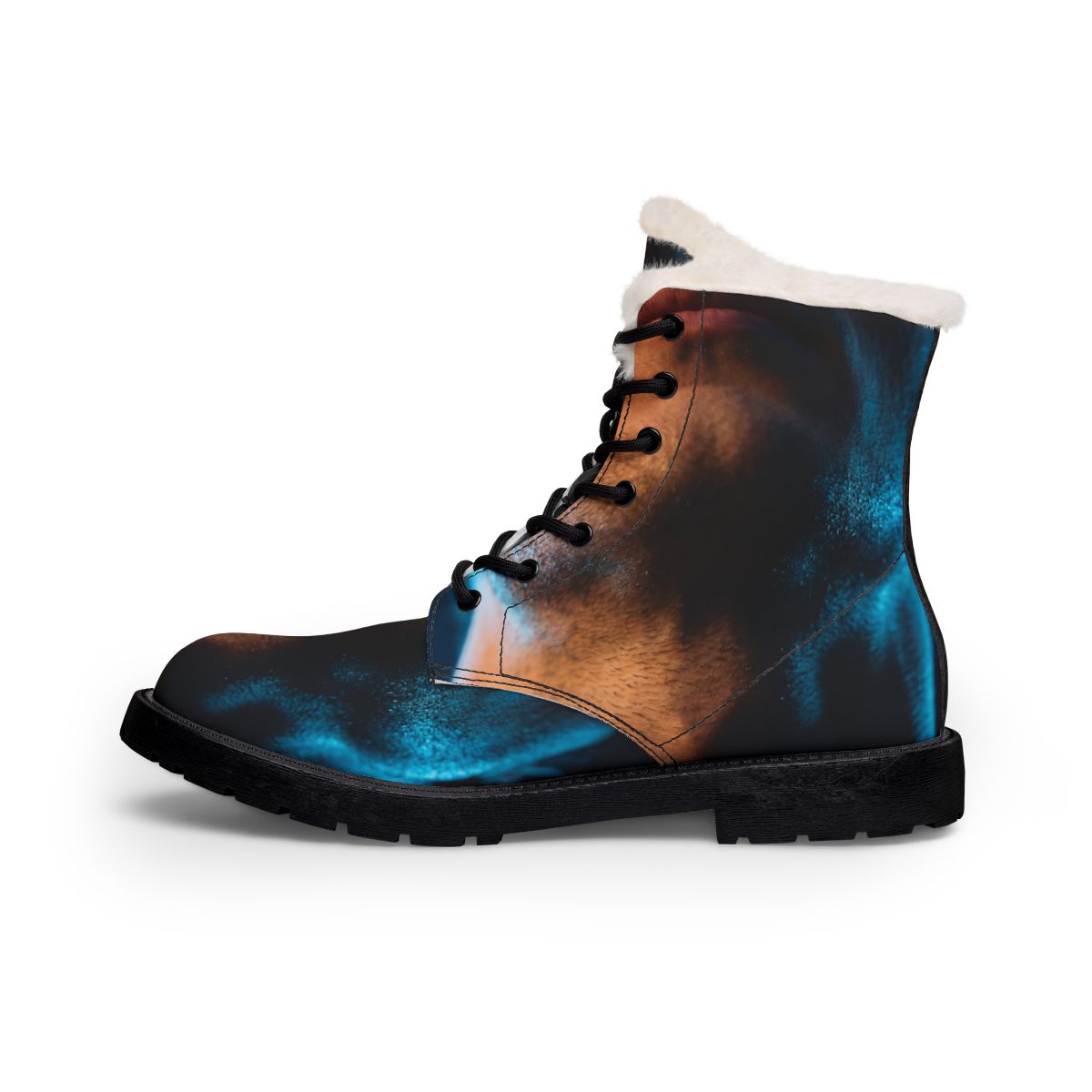 Men's Fur and Leather Boots - Noir Tread