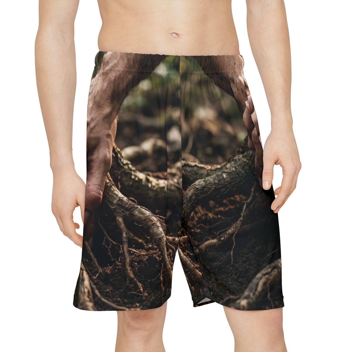 Men's Sports Shorts with Forest Roots Art