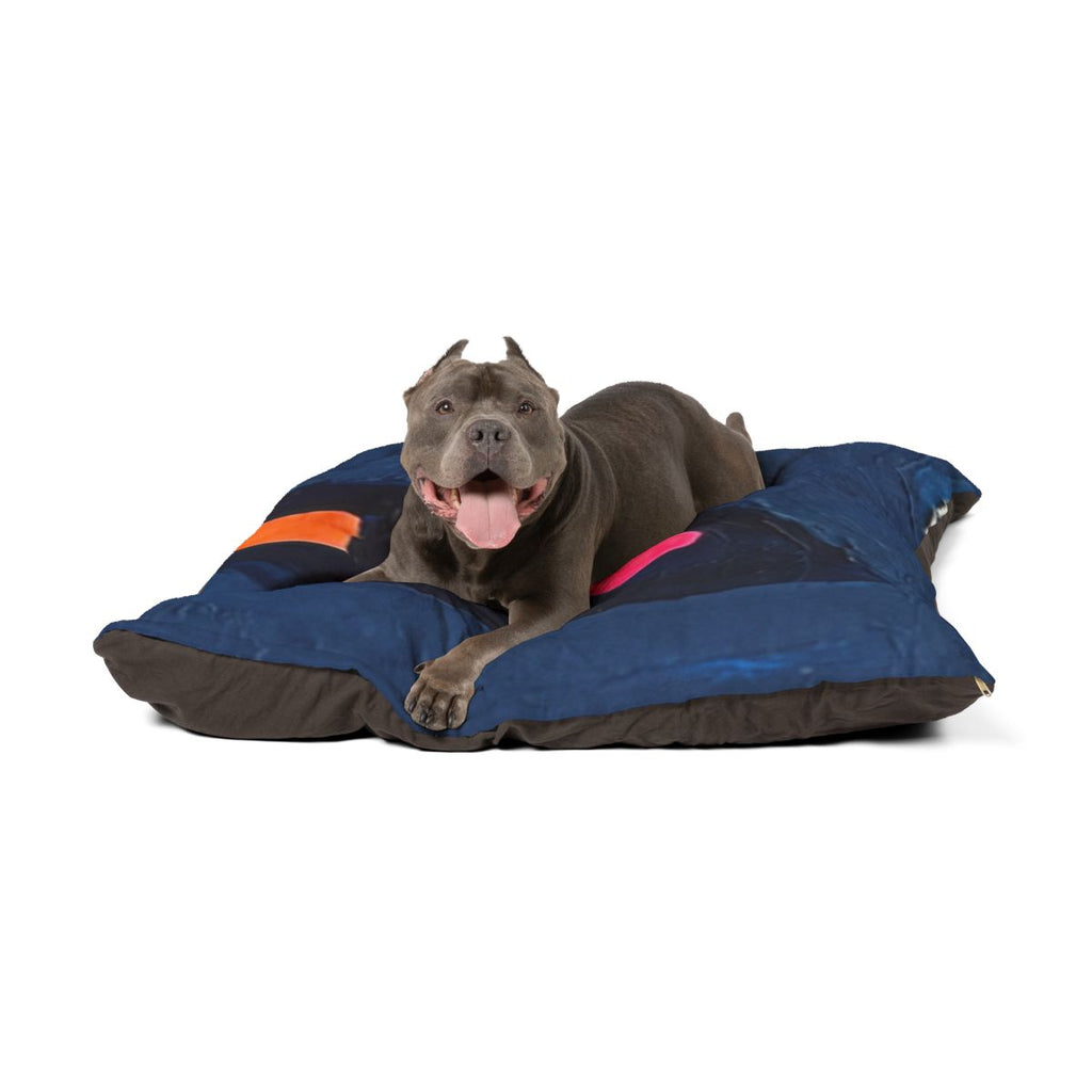 Pet Bed - Cozy Midnight Neon Skyline Pet Bed | Echovira...