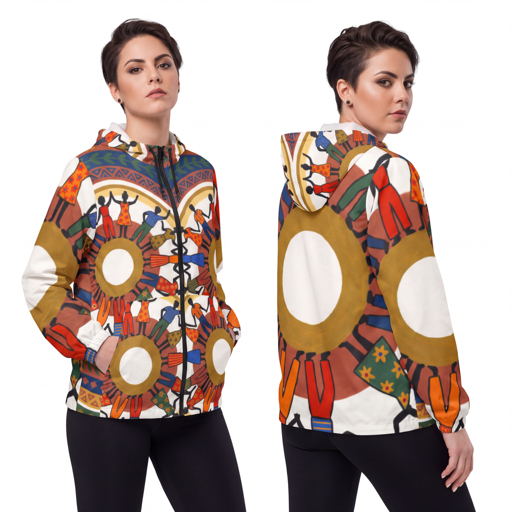 Unisex Windbreaker Jacket - Unity Mandala Art | Echovira...