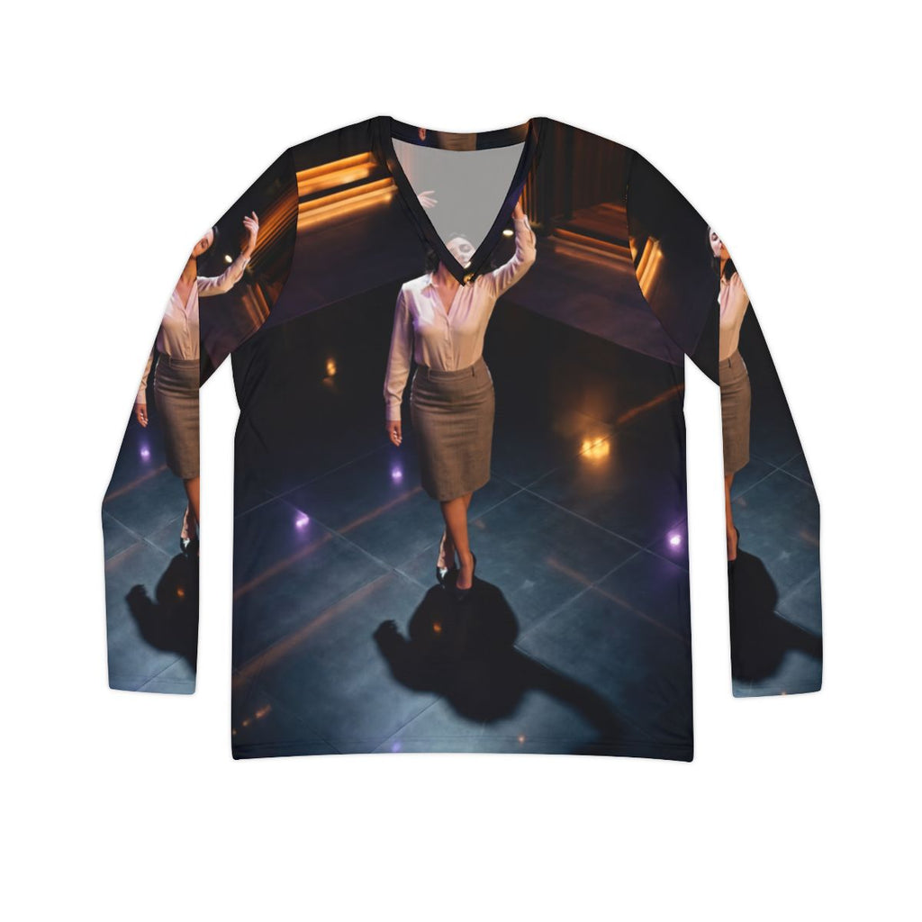 Women's V-Neck Shirt - Nocturne Pirouette | Echovira Gallery