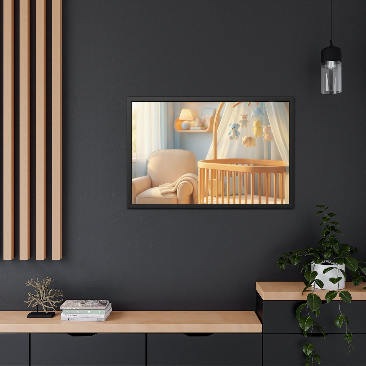 Framed Posters - Dreamy Serene Nursery Art — Landscape... |...