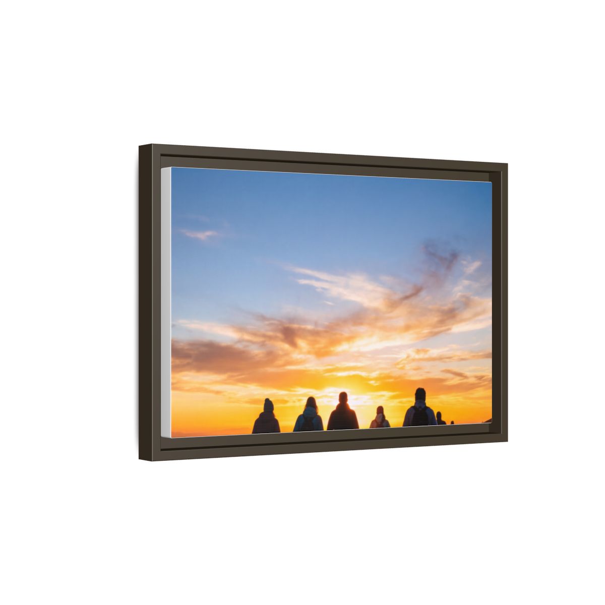 Framed Canvas - Sunset Silhouette — Espresso / 1.25"