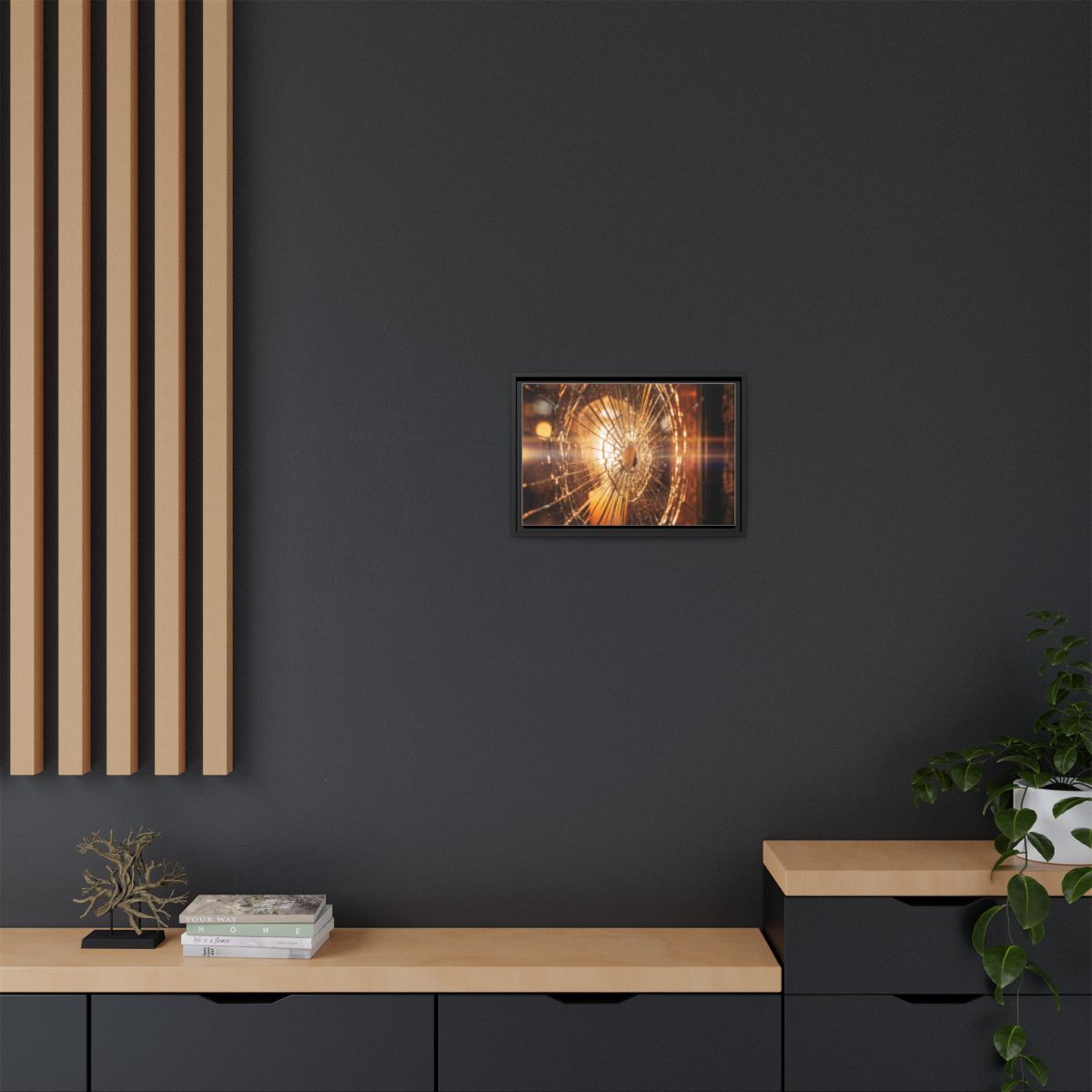 Framed Matte Canvas - Amber Glow — Black / 1.25"