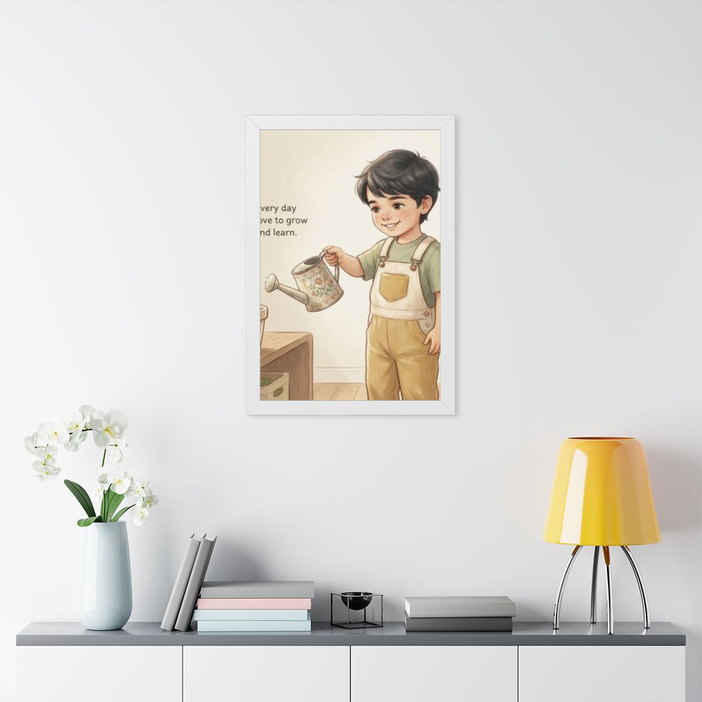Framed Vertical Poster - Daily Growth Art — White (11×14......