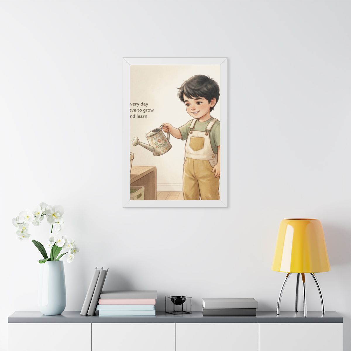Framed Vertical Poster - Daily Growth Art — White (11×14......