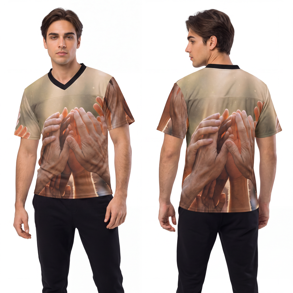 Men's Unisex Football Jersey - Golden Rays of Unity Wall Art...