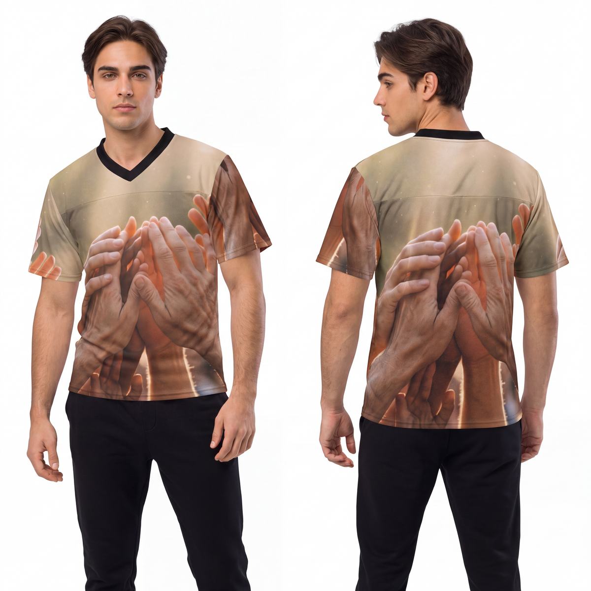 Men's Unisex Football Jersey - Golden Rays of Unity Wall Art...