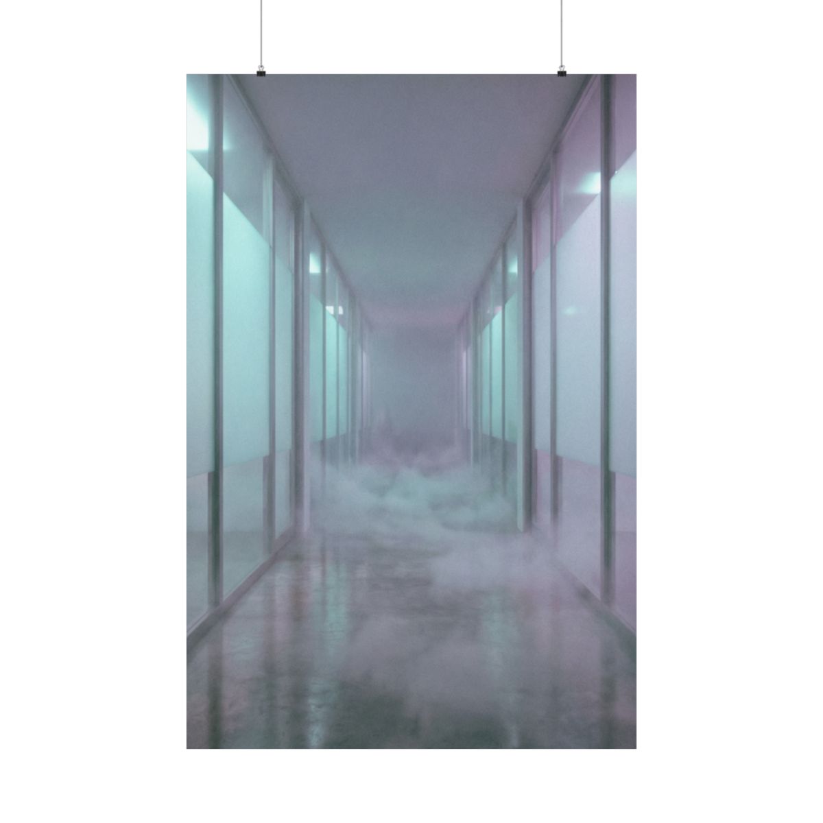 Matte Vertical Posters - Liminal Corridor Fog Art Print... |...