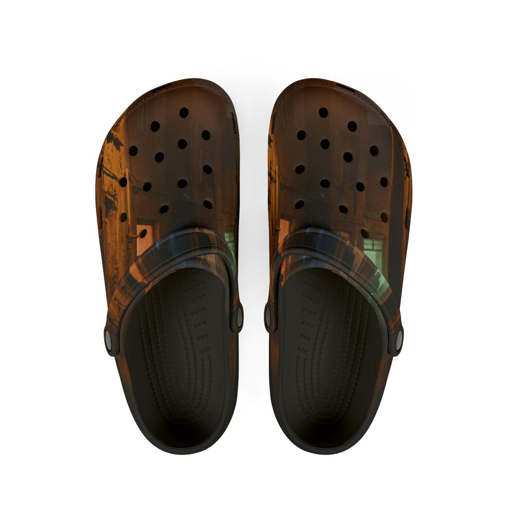 Men's EVA Foam Rubber Shoes - Shadowed Alleyway Mystery Art...