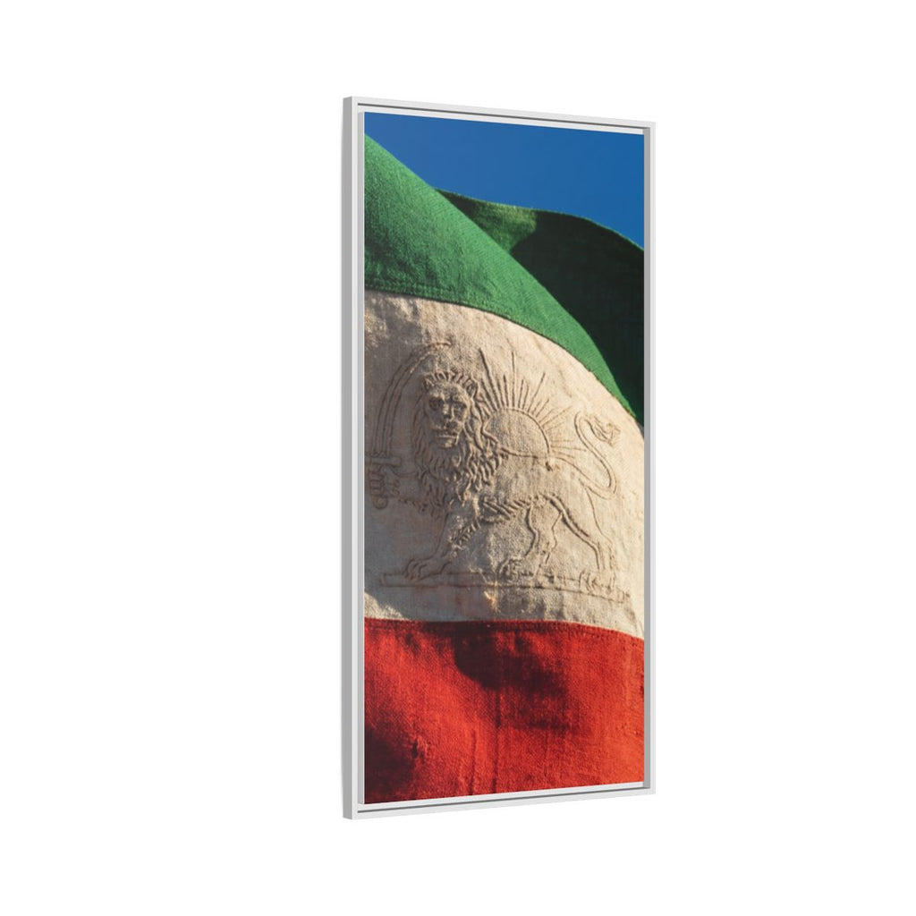 Framed Canvas Art - Distressed Flag — White / 1.25"