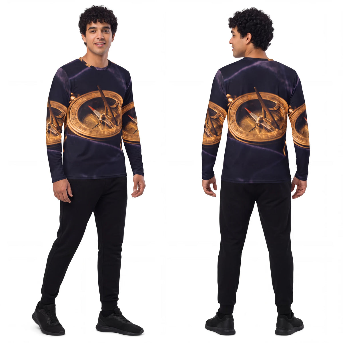 Sundial Compass Men's Long Sleeve Shirt