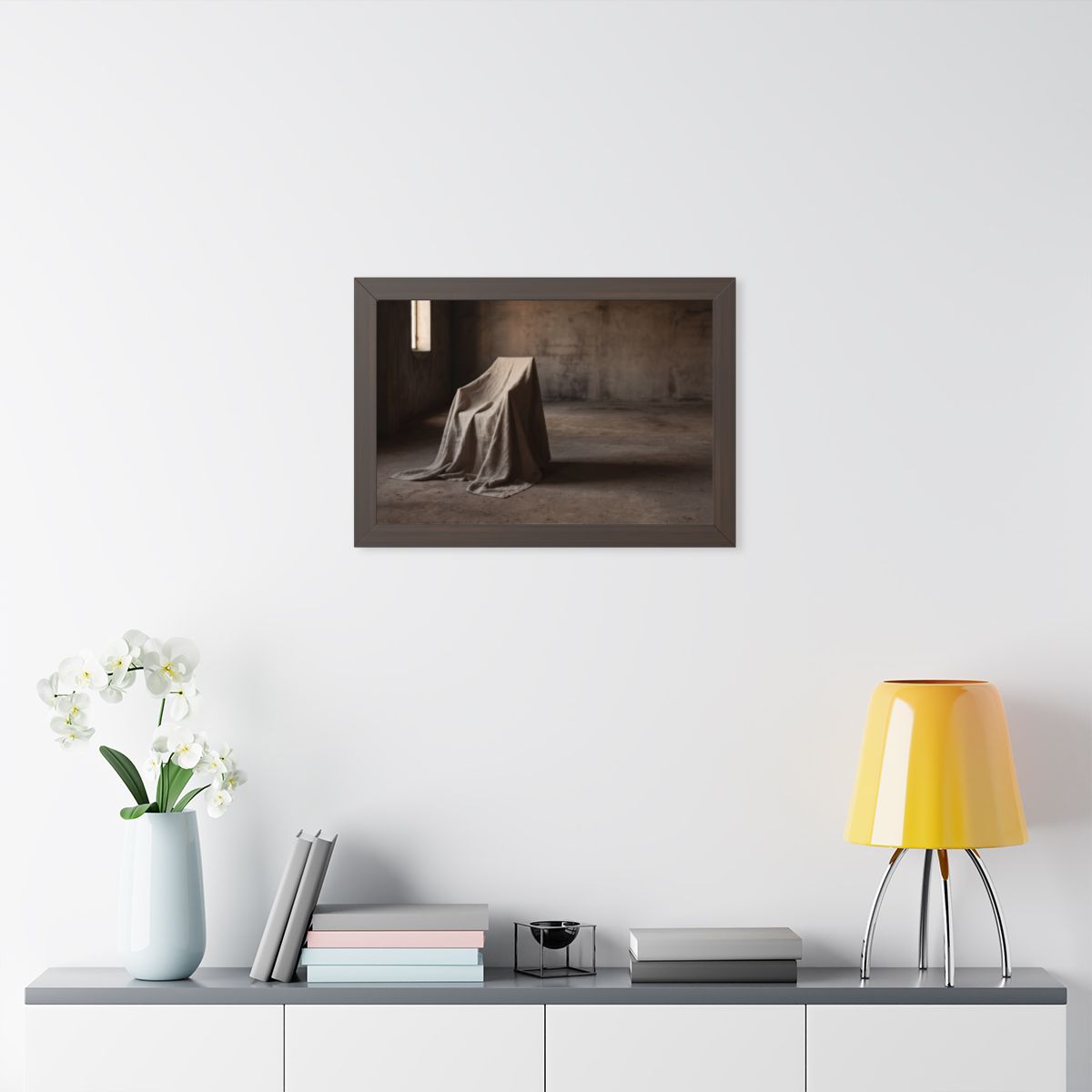 Framed Horizontal Poster - Draped Silence Still Life Art......