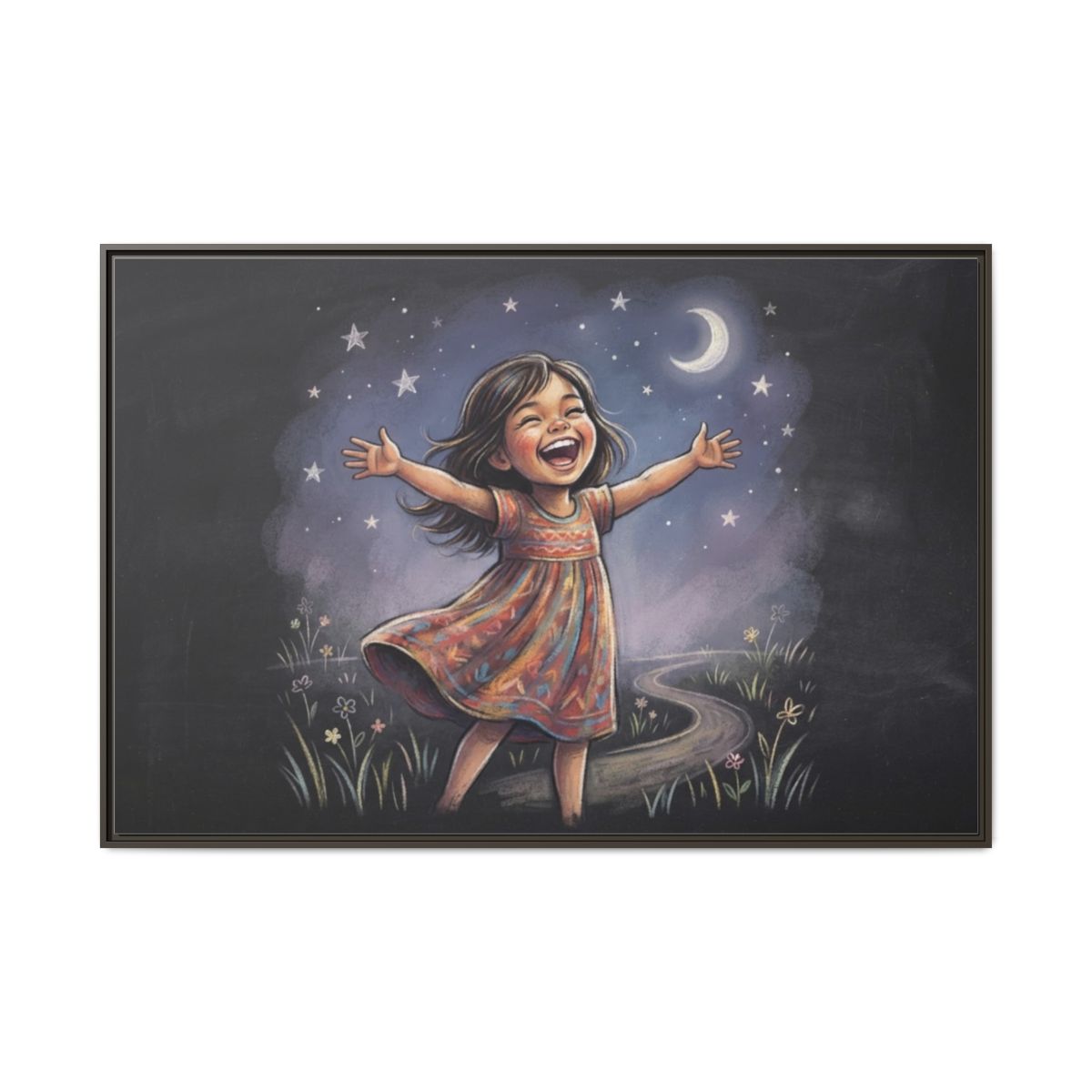 Matte Canvas Framed - Starlit Wonder Joy — Espresso / 1.25"...