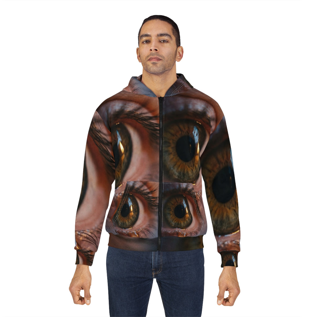 Men's Unisex Zip Hoodie - Amber Iris Reflection Fine Art......