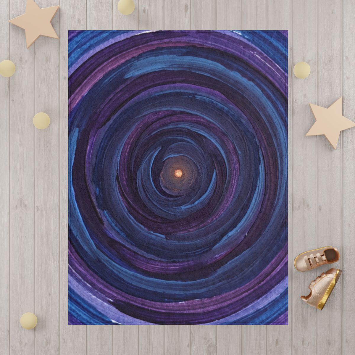 Cosmic Indigo Spiral Vortex Toddler Blanket