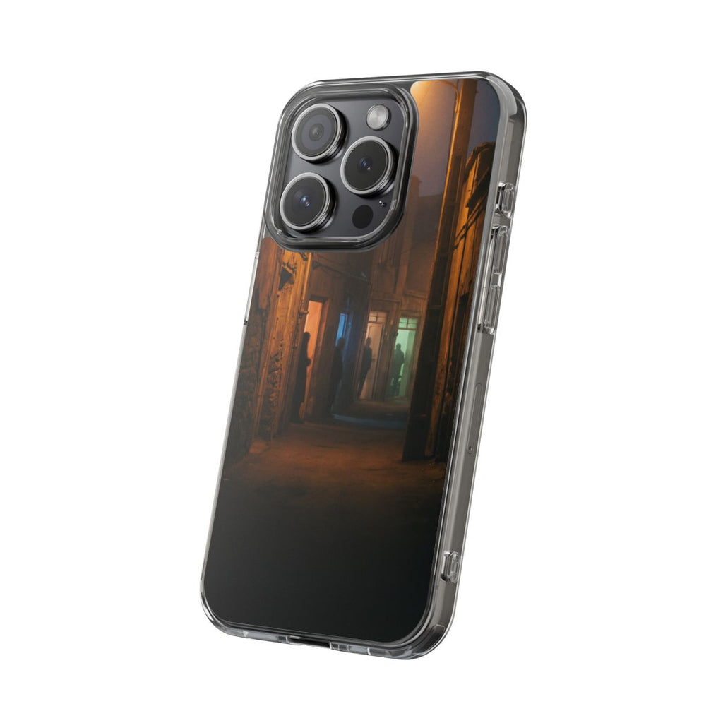 Clear Impact-Resistant Case - Night Alley iPhone Glow |...