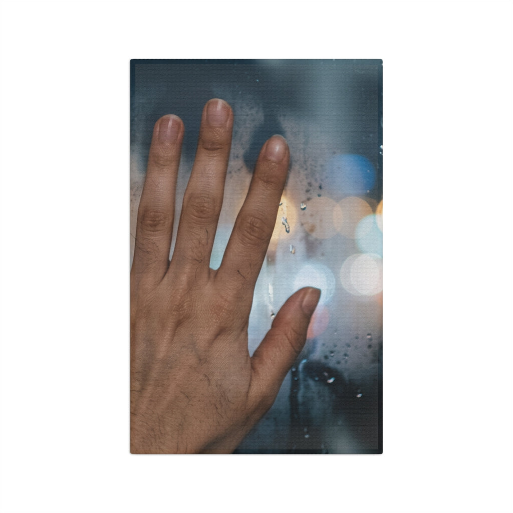 Rainy City Window Microfiber Tea Towel