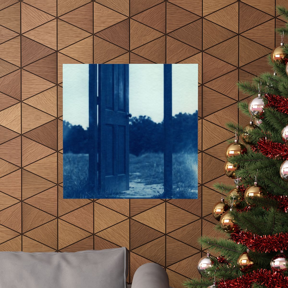 Matte Vertical Poster - Cyanotype Gate (8×10 & 36×54) |...