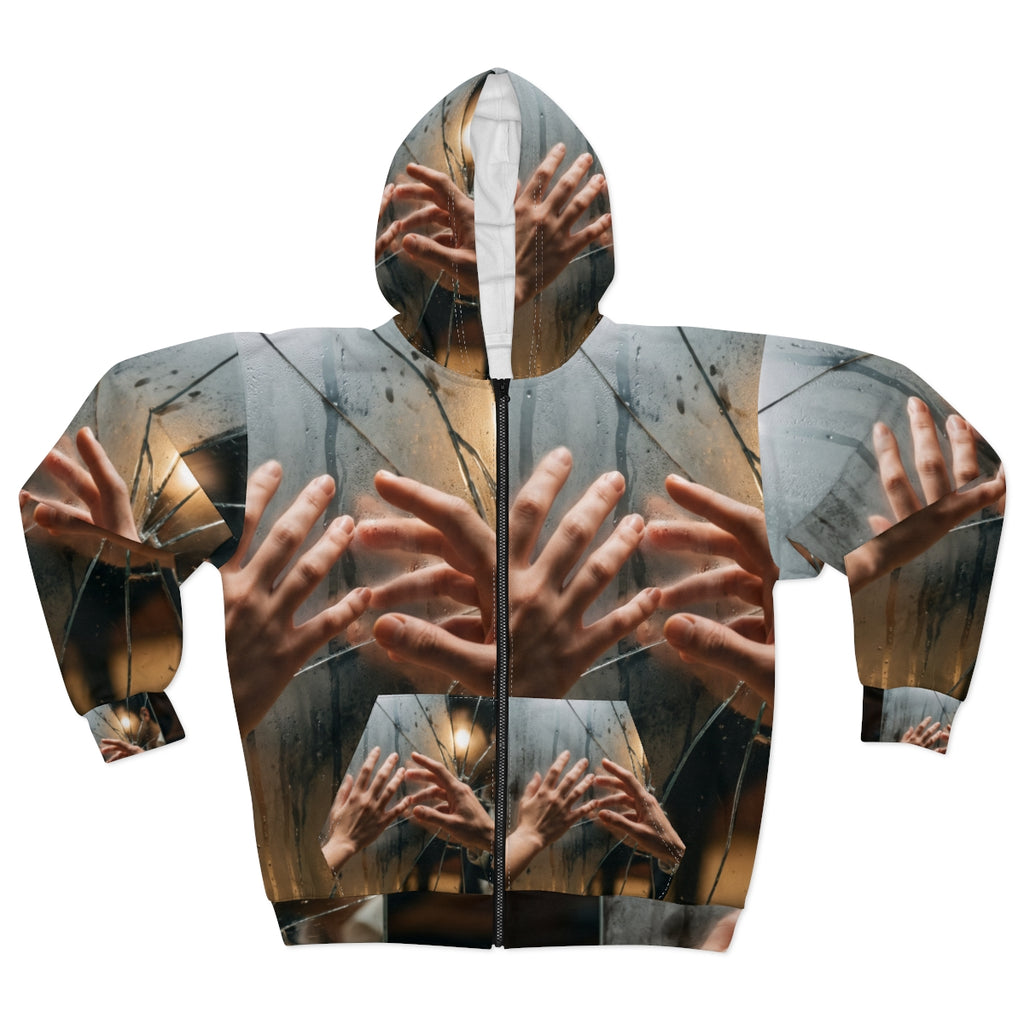 Unisex Zip Hoodie - Fractured Horizon | Echovira Gallery