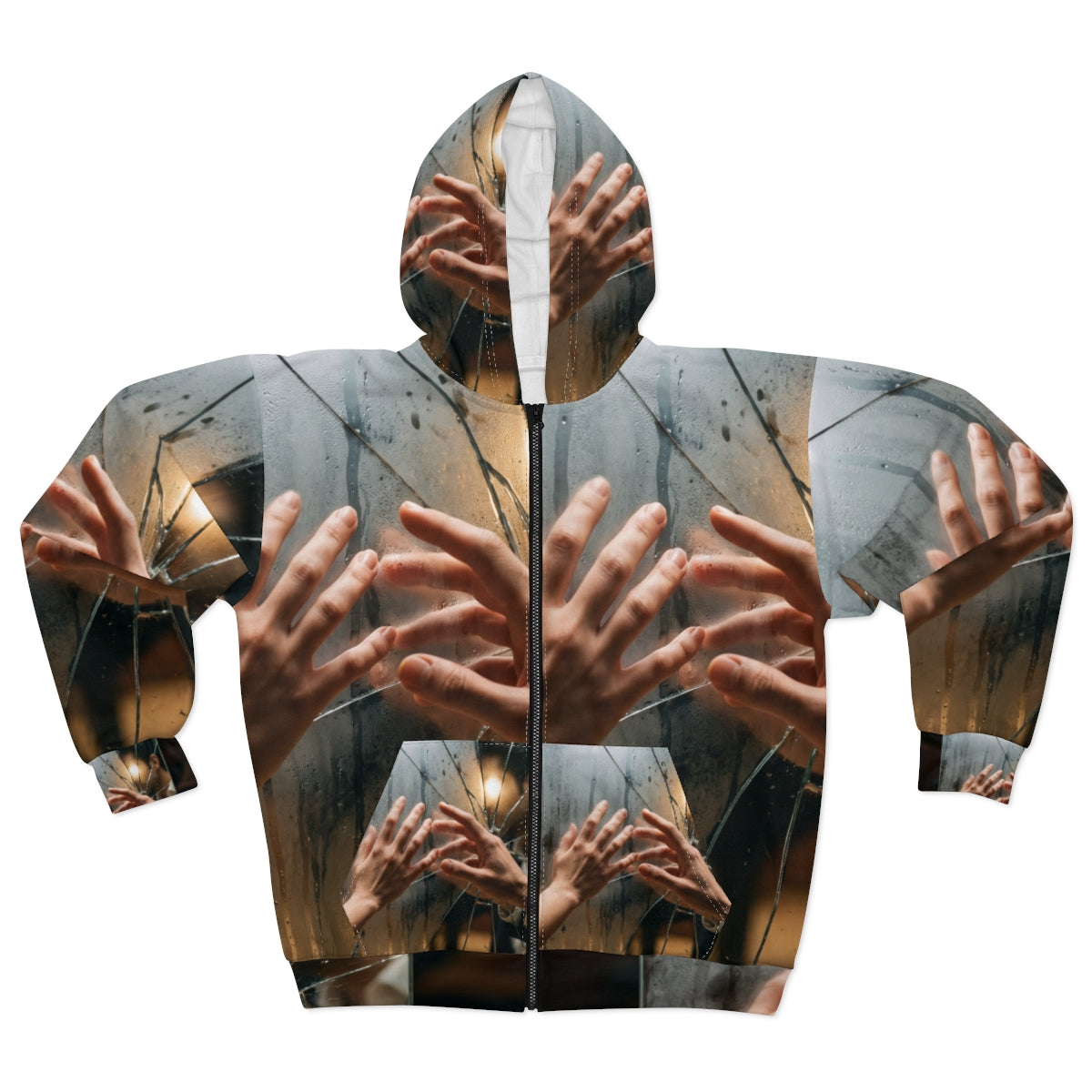 Unisex Zip Hoodie - Fractured Horizon | Echovira Gallery