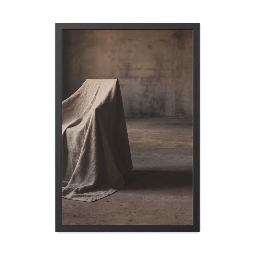 Framed Poster - Draped Minimalist Form — Portrait