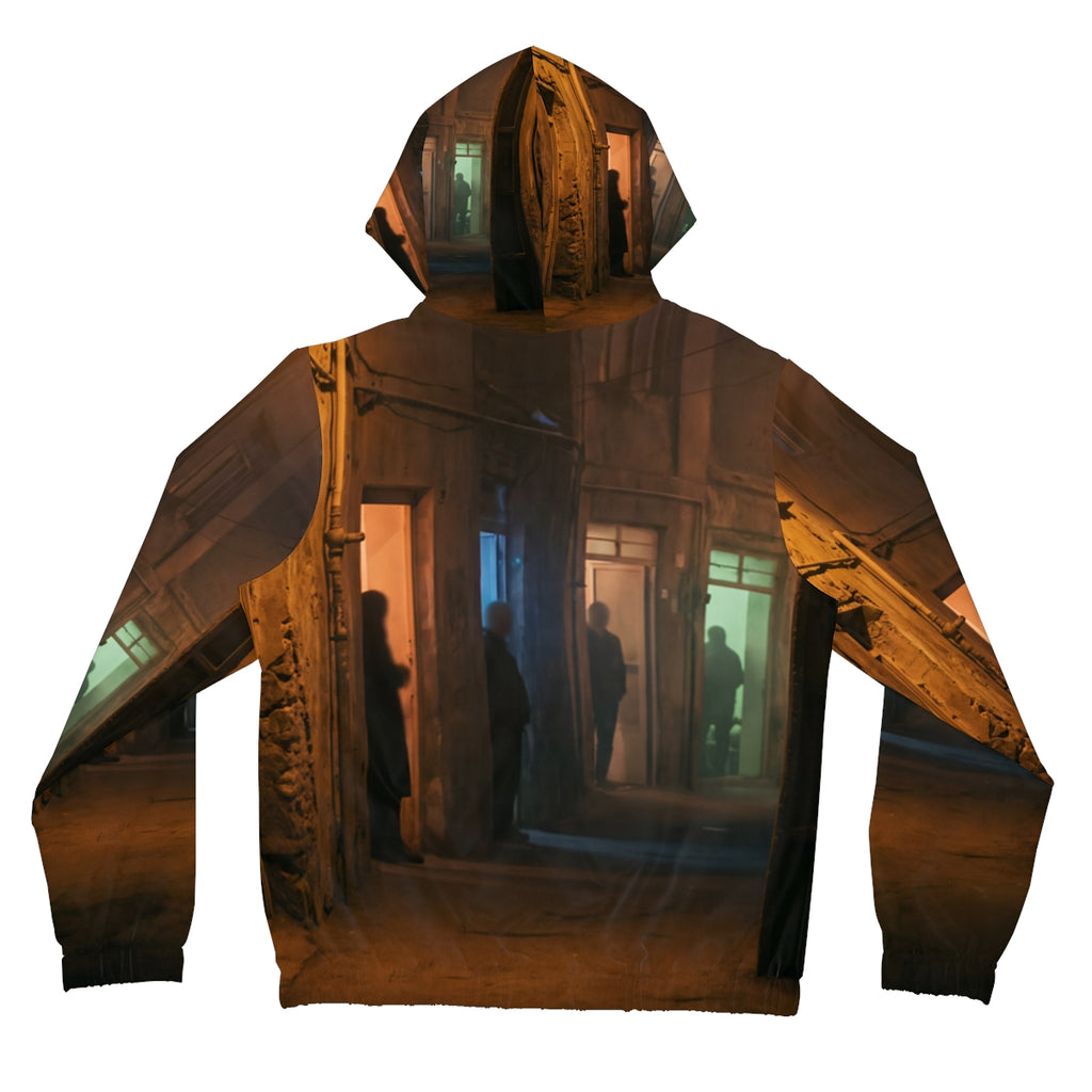 Women's Full-Zip Hoodie - Shadowed Alleyway Mystery Art... |...