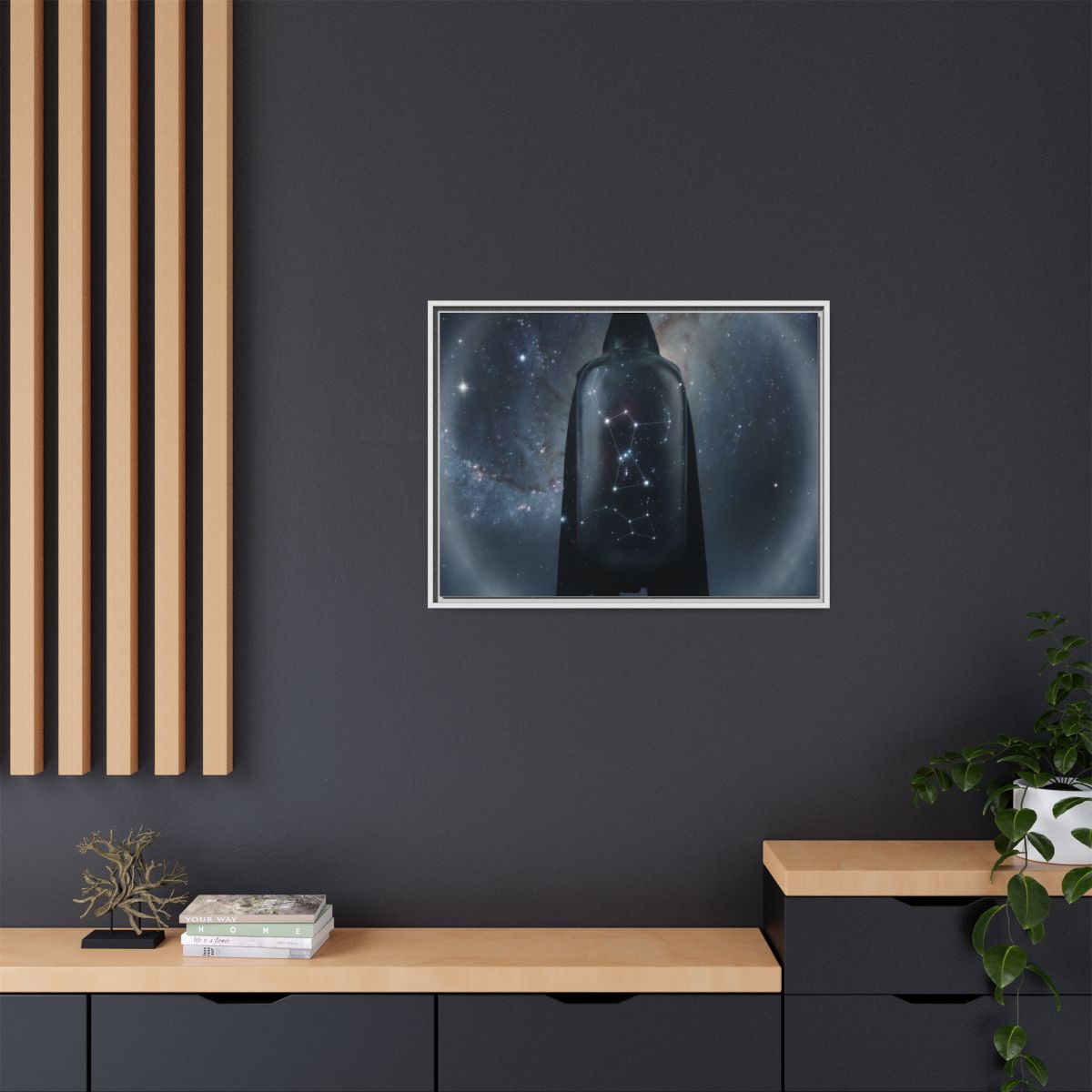 Framed Matte Canvas - Cosmic Sentinel — White / 1.25" (10×8...