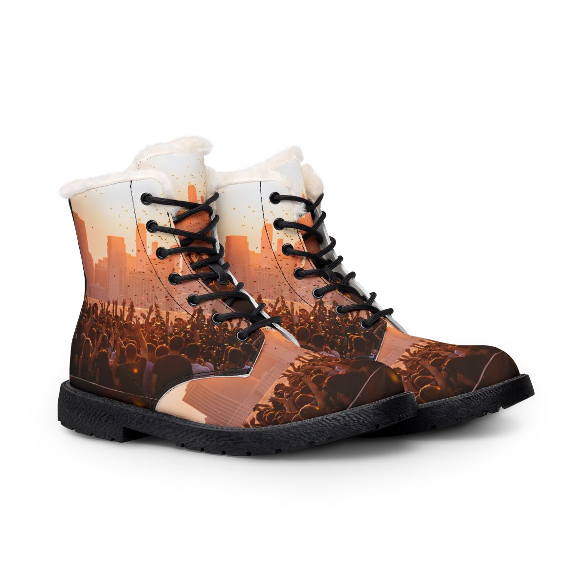Women's Fur and Leather Boots - City Lights | Echovira...