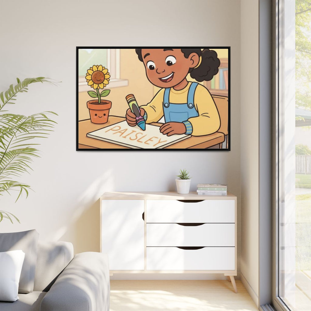 Matte Canvas Framed - Paisley Classroom Joy — Black / 1.25"...