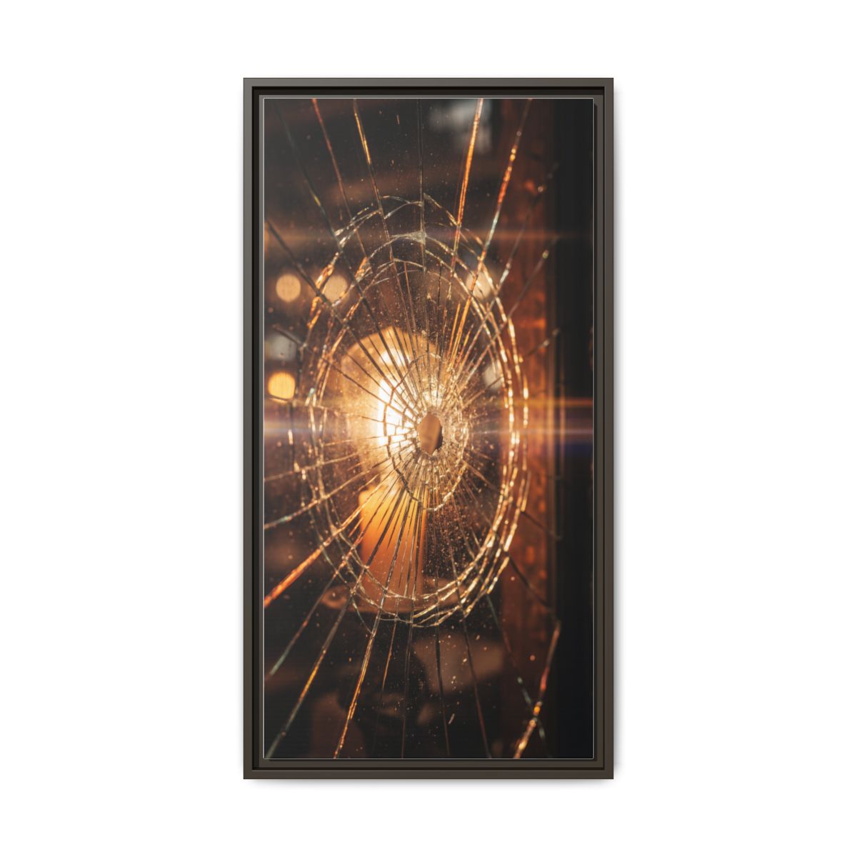 Framed Matte Canvas - Shattered Glass — Espresso / 1.25"