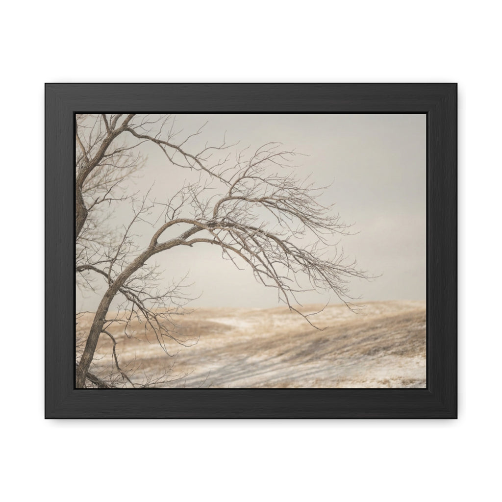 Framed Poster - Minimalist Winter Tree — Landscape