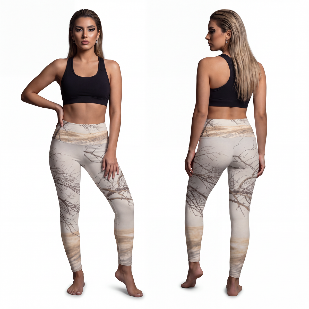 Women's Yoga Pants - Winter Branch Solitude Landscape |...