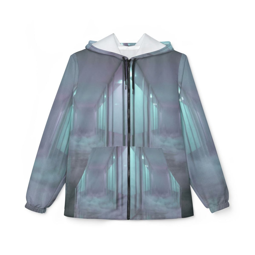 Unisex Windbreaker Jacket - Liminal Corridor Fog Art Print |...