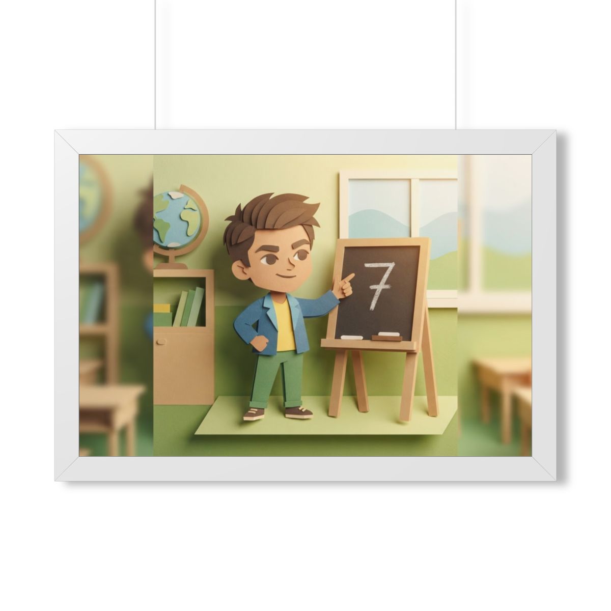 Framed Horizontal Poster - School Days — White (14×11... |...